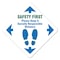 Signmission Safety First Social Distancing Non-Slip Floor Graphic, 7" x 7", FD-X-7-99996 FD-X-7-99996 - alternate 1